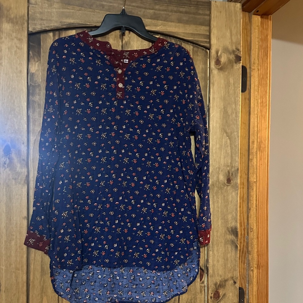 Floral Navy Blue Women's Top